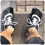 barefoot jogging